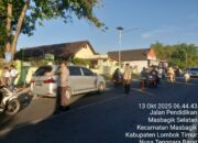 Polsek Masbagik Gelar Giat Rawan Pagi di Depan SMAN 1 Masbagik Antisipasi Kemacetan dan Gangguan Lalin