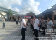 OPTIMALISASI PENGAWASAN MELEKAT, KAPOLSEK AIKMEL PIMPIN APEL PAGI DI MAPOLSEK AIKMEL